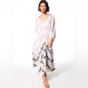 Young Fabulous & Broke Dawn Dress - Mauve Harvest Pink Tie-Dye Maxi Dress EUC S